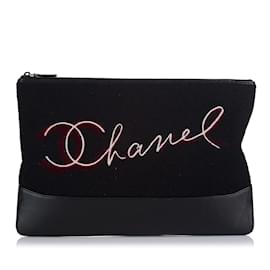 Chanel-Black Chanel Paris Salzburg Clutch Bag-Black