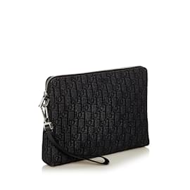 Dior-Black Dior Dior Oblique Canvas Clutch Bag-Black