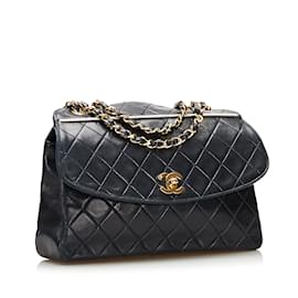 Chanel-Black Chanel Quilted Classic Single Flap Shoulder Bag-Black