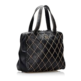 Chanel-Black Chanel Wild Stitch Leather Handbag-Black