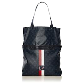 Louis Vuitton-Schwarze ultraleichte Louis Vuitton-Monogramm-Kobaltstreifen-Tasche-Schwarz