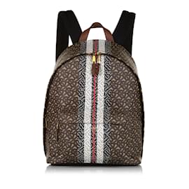 Burberry-Mochila com listras monogramadas Burberry marrom-Marrom