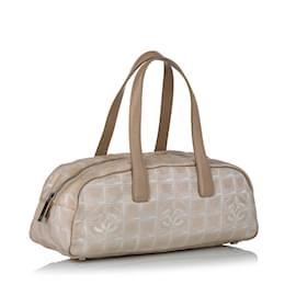 Chanel-Taupe Chanel New Travel Line Canvas Handbag-Other