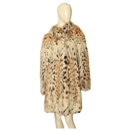 Autre Marque-Anabella Cappotto con cappuccio in pelliccia stile lungo realizzato in Italia in pelliccia di lince taglia piccola-Multicolore
