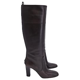 Tod's-Tod's Jodie Knee Boots in Brown Leather-Brown
