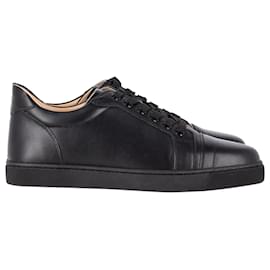 Christian Louboutin-Christian Louboutin Vieira Low-Top Sneakers in Black Calfskin Leather-Black