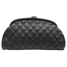 Chanel-Chanel Timeless Clutch in Black Quilted Caviar Leather-Black