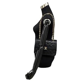Chanel-Paris lined Flap Bag-Black