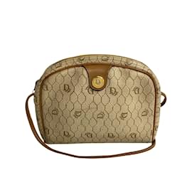 Dior-Honeycomb Canvas Crossbody Bag-Brown