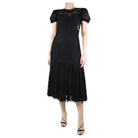 Dolce & Gabbana-Black lace dress with slip - size UK 12-Black