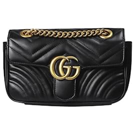 Gucci-Black GG mini Marmont flap bag-Black