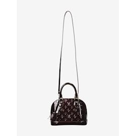 Louis Vuitton-Burgundy BB Alma patent Monogram handbag-Dark red