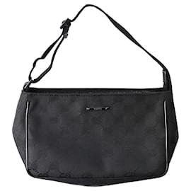 Gucci-Black monogram shoulder bag-Black