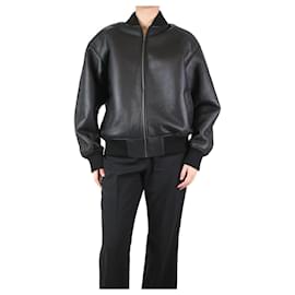 Autre Marque-Black leather bomber jacket - size M-Black