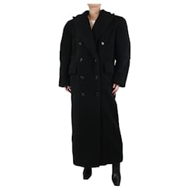 Autre Marque-Maxi cappotto nero in bouclé con petto foderato - taglia S-Nero