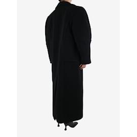 Autre Marque-Maxi cappotto nero in bouclé con petto foderato - taglia S-Nero