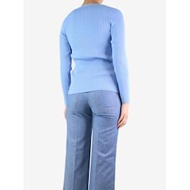 Gucci-Blue ribbed cardigan - size UK 8-Blue