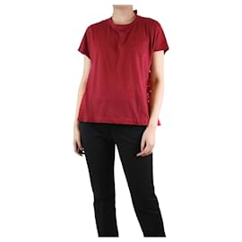 Sacai-Camiseta roja con bolsillo trasero de encaje - Talla marca 3-Roja