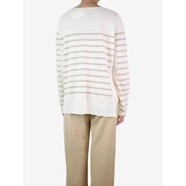 Loro Piana-Cream striped sweater - size UK 12-Cream
