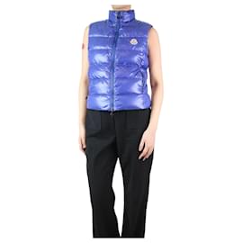 Moncler-Blue quilted down gilet - size UK 10-Blue