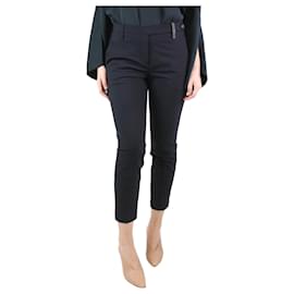 Brunello Cucinelli-Black tailored wool trousers - size UK 10-Black