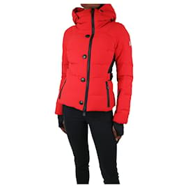 Moncler-Red quilted hooded jacket - size UK 8-Red