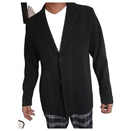 Issey Miyake Steppblazer schwarz Polyester Schwarz