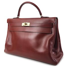 Hermès-Hermes red 1999 Box Calf Kelly 40-Red,Other