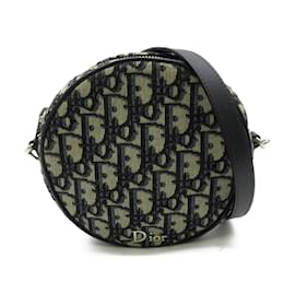 Dior-Oblique Round Crossbody Bag-Blue