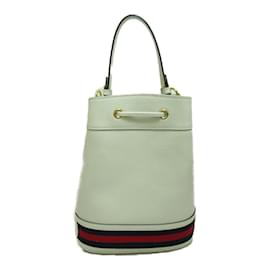 Gucci-GG Marmont Leather Ophidia Bucket Bag 610846-White