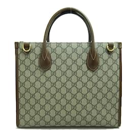 Gucci-Small GG Supreme Tote Bag 659983-Brown