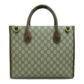 Gucci-Bolso tote pequeño con GG Supreme 659983-Castaño