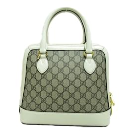 Gucci-GG Supreme Small Horsebit 1955 handbag 621220-White