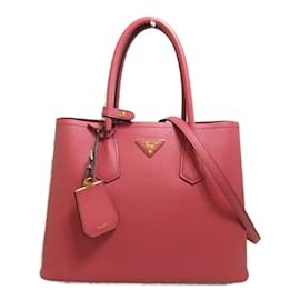 Prada-Mittelgroße Tasche mit Saffiano-Cuir-Futter-Pink