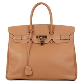 Hermès-Birkin 35 Togo in Cushbell Naturale.-Cognac,Marrone chiaro,Carne