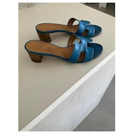 Hermès-Hermès Oasis Sandals-Blue