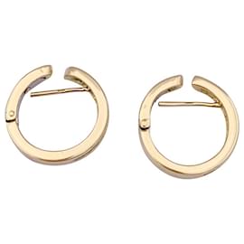 inconnue-Pair of yellow gold hoop earrings, diamants.-Other