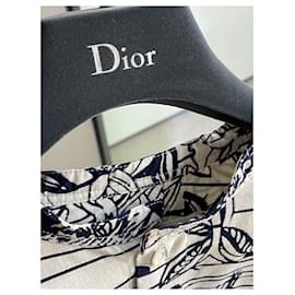 Christian Dior-Longue tunique Dior en wax, collection cruise 2019-Bleu