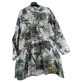 Christian Dior Túnica larga Dior de algodón, fr40 Verde oscuro