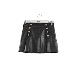 Autre Marque-Leather Mini Skirt-Black