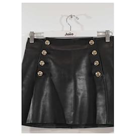 Autre Marque-Leather Mini Skirt-Black