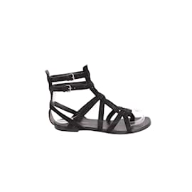 Saint Laurent-Suede sandals-Black