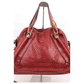 Chloé-Leather shoulder bag-Dark red
