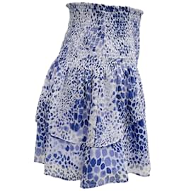 Autre Marque-Ramy Brook Blue / White Ruched Mini Skirt-Blue