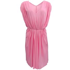 Autre Marque-Rick Owens Pop Pink drapiertes Kleid mit Cut-out-Schulter-Pink