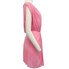Autre Marque-Rick Owens Pop Pink Draped Cut Out Shoulder Dress-Pink