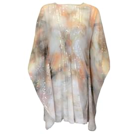 Autre Marque-St. John Couture Light Slate Multi Sequined Silk Dress-Multiple colors