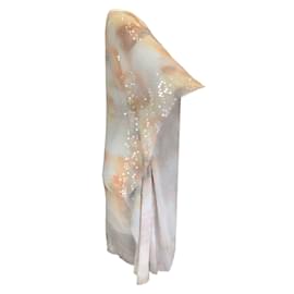 Autre Marque-St. Vestido de seda com múltiplas lantejoulas John Couture Light Slate-Multicor