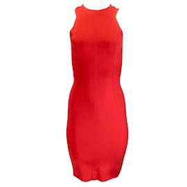 Autre Marque-Veronica Beard Red Full Back Zip Sleeveless Fitted Knit Dress-Red