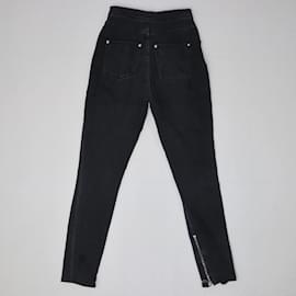 Balmain-Black Pocket Detail Zipper Pants-Black